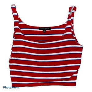 pacsun super cute red striped cropped tank size S